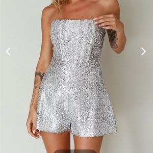 Selfie Leslie Vivid Dreams Strapless Sequin Romper